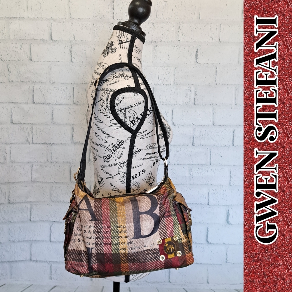 L.A.M.B. Multicolor Plaid Shoulder Bag with Black Strap